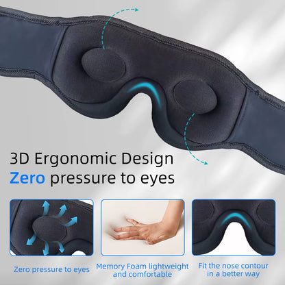DreamTune 3D: Bluetooth Sleep Mask with Wireless Headset & Adjustable Eye Cover